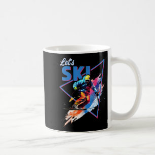 Retro Skiing Powder Vintage Ski Colour Shred Desig Coffee Mug