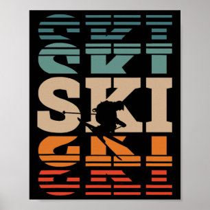 Retro Skiing Ski _1 Poster