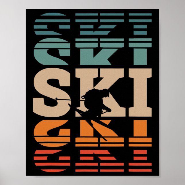 Retro Skiing Ski _1  Poster (Front)