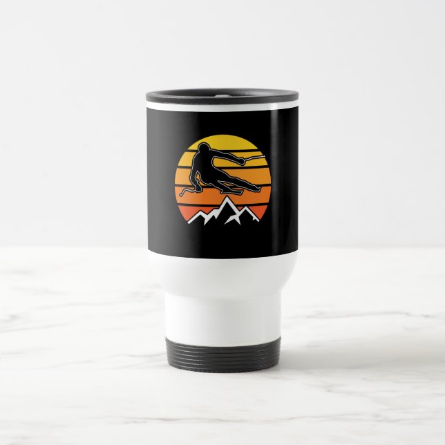 Retro Skiing Travel Mug (Center)