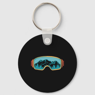 Retro Skiing Vintage 80s 90s Snowboarding Skiers M Key Ring