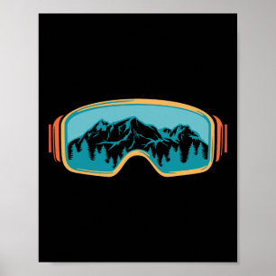 Retro Skiing Vintage 80s 90s Snowboarding Skiers M Poster