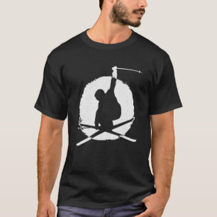 Retro Skiing Vintage Skier Skiing Cold Winter Sk T-Shirt
