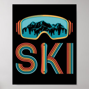Retro Skiing Winter Sport Shirt For Men Women Snow Poster