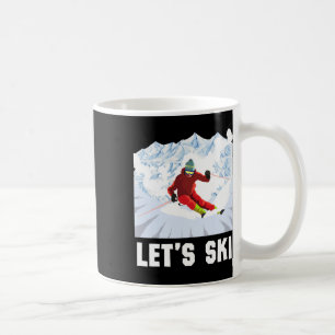 Retro Skiing Winter Sports Ski Snowboard Lets Ski Coffee Mug
