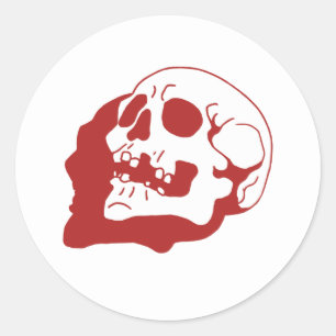 Retro Skull Bone Art Classic Round Sticker