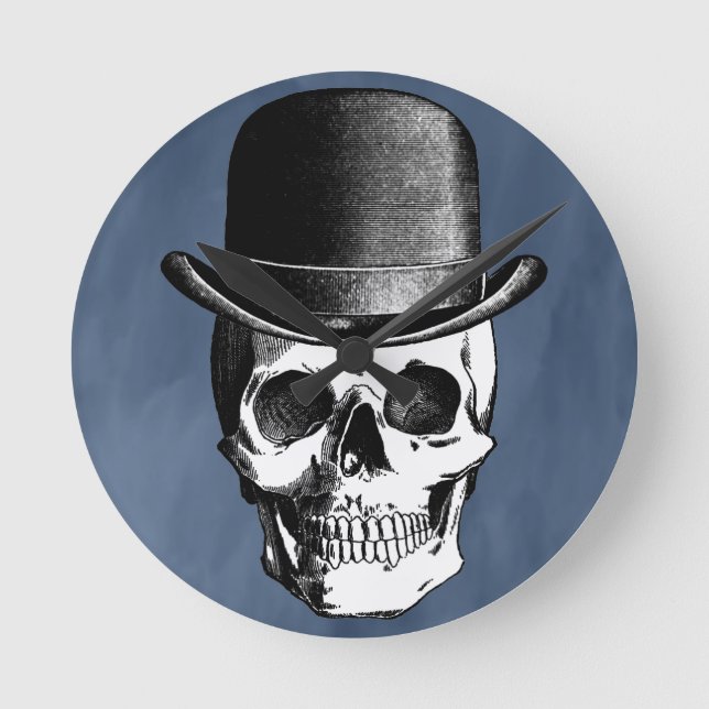 Retro Skull Head Round Clock (Front)