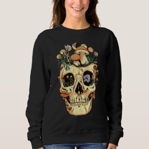 Retro Skull Mushroom Fungi Foraging Mycology Mushr Sweatshirt