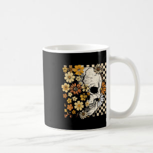 Retro Skull Skeleton Floral Fall Autumn Spooky Hal Coffee Mug