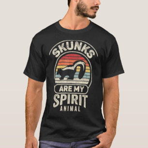 Retro Skunks Are My Spirit Animal Skunk   T-Shirt