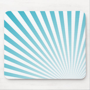 Retro Sky blue Sun Rays Background Mouse Mat
