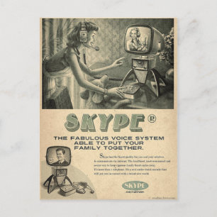 Retro Skype Social Media Ad by Send My Love Postcard