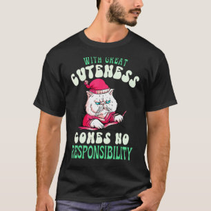 Retro Sleepy Cat Kids Men Women Groovy Pajama T-Shirt