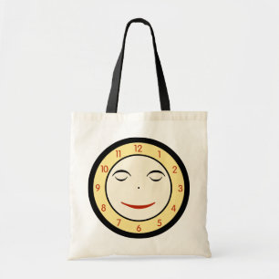 Retro Sleepy Clock Face Tote Bag