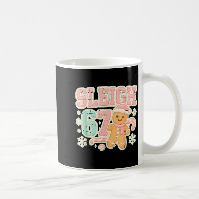 Retro Sleigh 67 Gingerbread Christmas Six Seven Me Coffee Mug (Right)