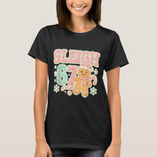 Retro Sleigh 67 Gingerbread Christmas Six Seven Me T-Shirt