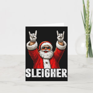 Retro Sleigher Cool Santa Rock On Christmas Xmas M Card