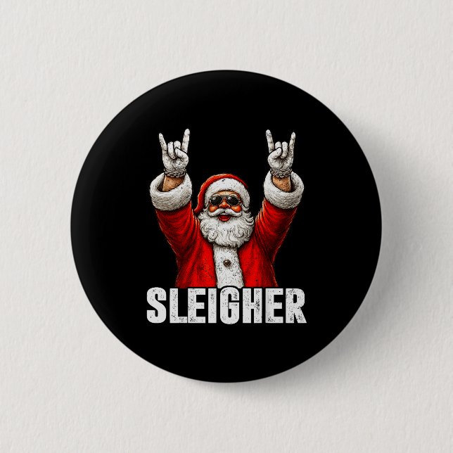 Retro Sleighing Math Problems Santa Math Teacher C 6 Cm Round Badge (Front)
