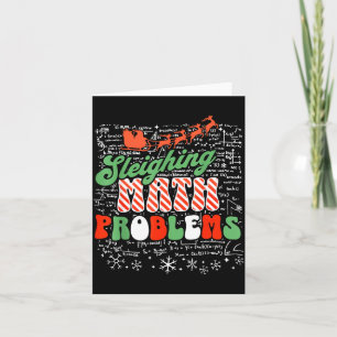 Retro Sleighing Math Problems Santa Math Teacher C Card