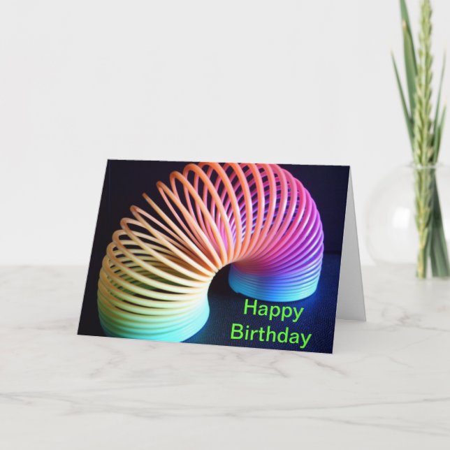Retro Slinky Birthday Card personalise (Front)
