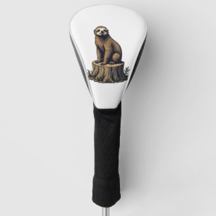 Retro Sloth Engraving Wildlife Shirt (3) Golf Head Cover