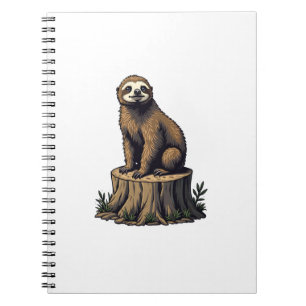 Retro Sloth Engraving Wildlife Shirt (3) Notebook
