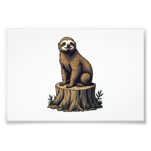 Retro Sloth Engraving Wildlife Shirt (3) Photo Print