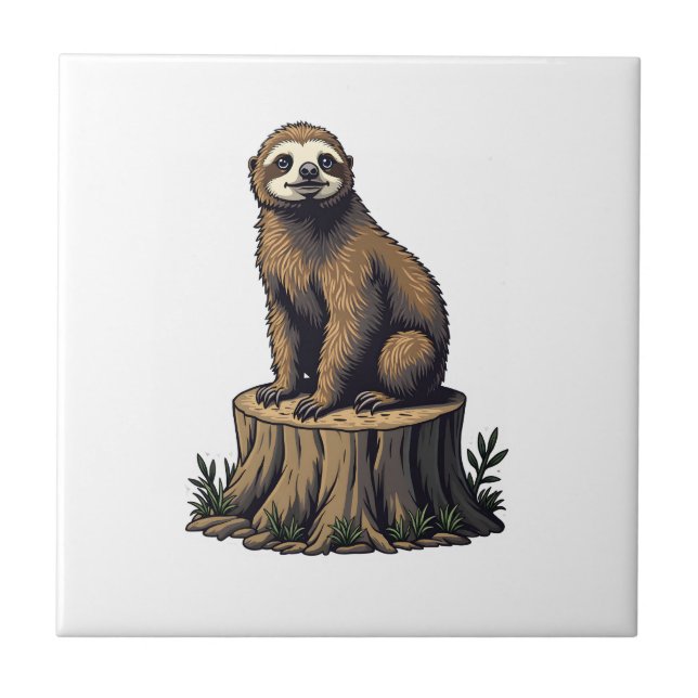 Retro Sloth Engraving Wildlife Shirt (3) Tile (Front)
