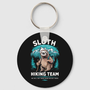 Retro Sloth Hiking Team Vintage Gift Key Ring