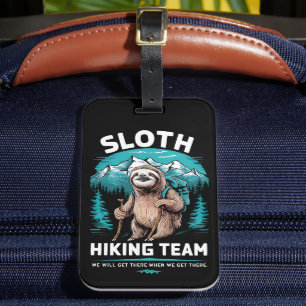 Retro Sloth Hiking Team Vintage Gift Luggage Tag