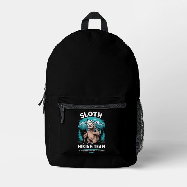 Retro Sloth Hiking Team Vintage Gift Printed Backpack (Front)