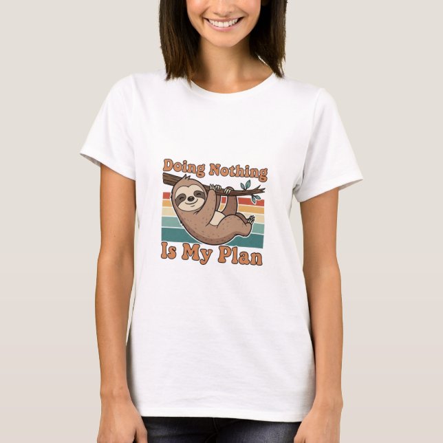 Retro Sloth Lazy Humor Women’s T-Shirt (Front)