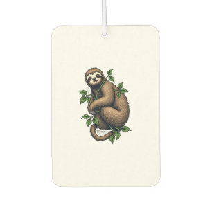 Retro Sloth Line Art Vintage Tee (4) Car Air Freshener