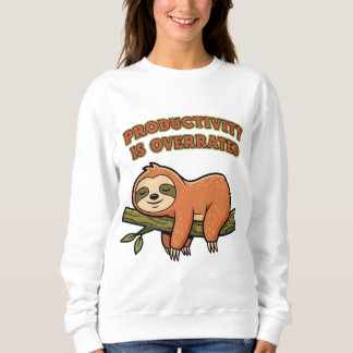 Retro Sloth Productivity Is Overrated Women’s Swea Sweatshirt