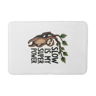 Retro Sloth Quote Shirt Funny Slow Life Vintage Te Bath Mat