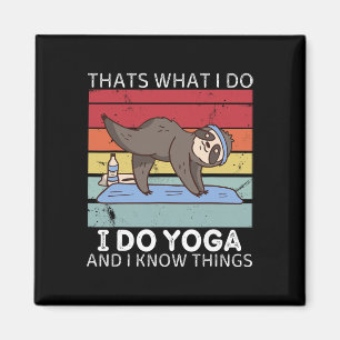 Retro Sloth Thats What I Do I Do Yoga And I Know T Magnet