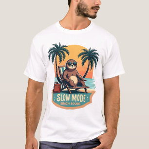 Retro Sloth Vacation Shirt Funny Tropical Relax De