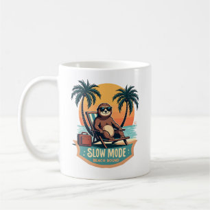 Retro Sloth Vacation Shirt Funny Tropical Relax De Coffee Mug
