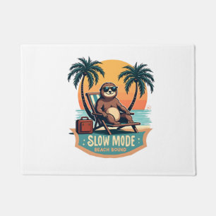 Retro Sloth Vacation Shirt Funny Tropical Relax De Doormat