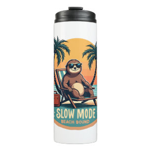 Retro Sloth Vacation Shirt Funny Tropical Relax De Thermal Tumbler