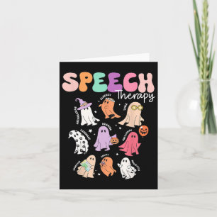 Retro Slp Ghost Halloween Speech Therapy Autumn Fa Card