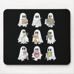 Retro Slp Ghost Halloween Speech Therapy Autumn Fa Mouse Mat