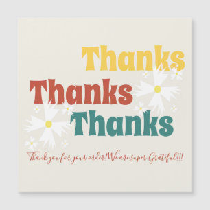 Retro Small Business Daisy Groovy Thank You Card