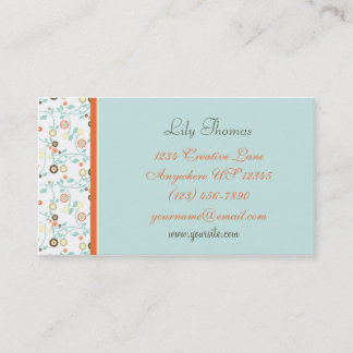 Retro Small Floral Business Card