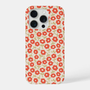 Retro small red ditsy floral pattern iPhone 15 pro case