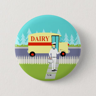 Retro Small Town Milkman Button