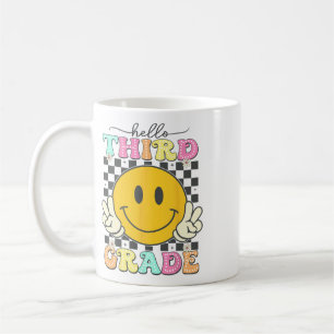 Retro Smile Face Hello 3rd Grade Team Ck To School Coffee Mug