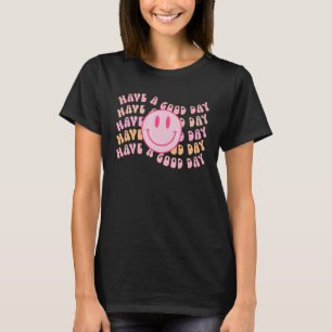 Retro Smile Face Pink Smile Face  Preppy Trendy Co T-Shirt