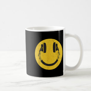 Retro Smile Music Face Headphones 90s Men Women Ki Coffee Mug