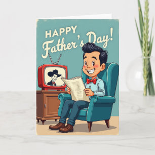 Retro Smiling Fathers Day Card